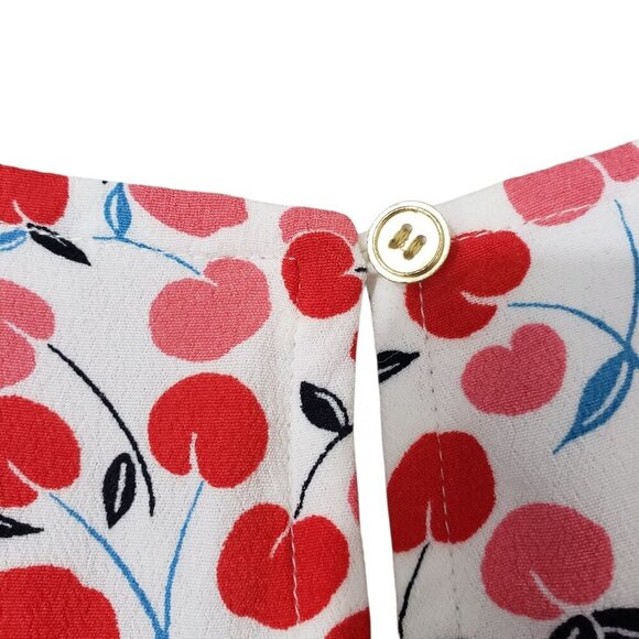 Loft Petite Cherry Balloon Sleeve Swing Dress - Picture 8 of 13